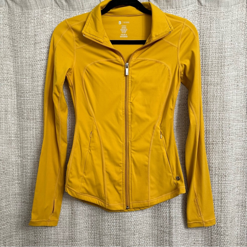 Buffbunny Phantom Jacket Lightweight Full Length Fitted Zip Up Yellow Flame XS
